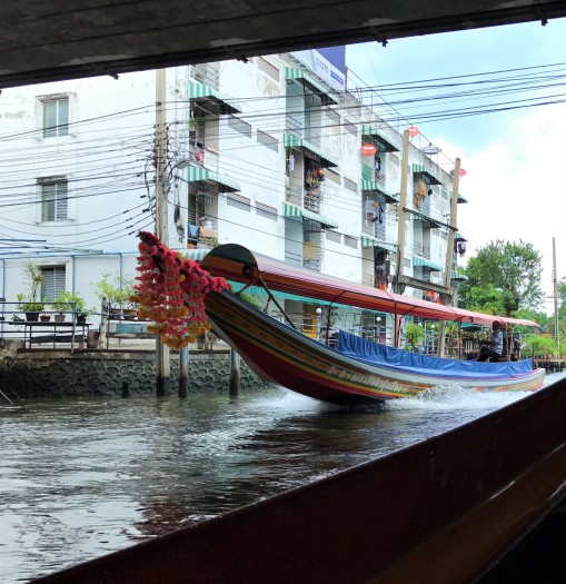 A long-tail boat on the canals in Thonburi